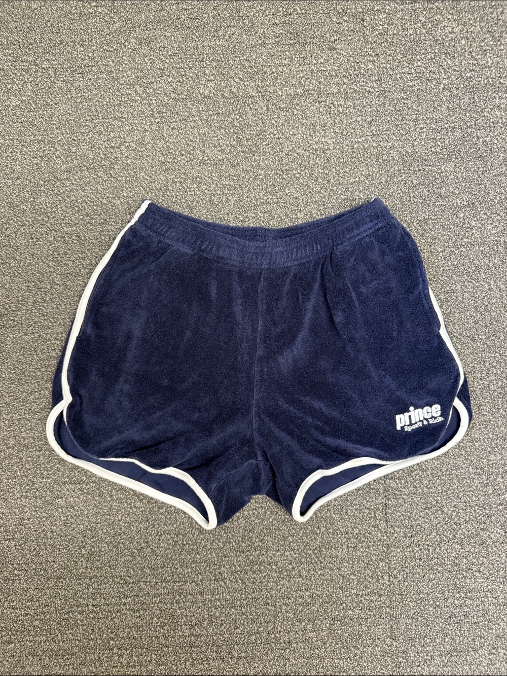 Sporty & Rich x Prince Sporty Terry Short in Navy/White